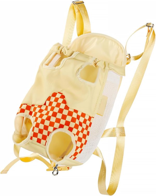 Cat Carrier Backpack Head Out, Small Pet Dog Front Carrier for Hiking Travel, Adjustable Cat Chest Ventilated Kitten Carrier for Cycling Walking, Fits for 7-9 lbs